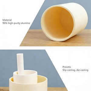 Maßgefertigter 99,7% Aluminiumoxid-Keramiktiegel für Halbleiter-Dünnschicht-Ablagerungsgeräte - Product Image 3
