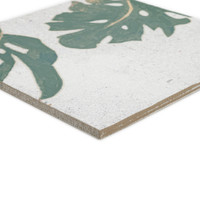 Carrelage en céramique Bali Deco, motif feuille de Monstera, 12x12 pouces, carrelage décoratif pour murs et sols intérieurs et extérieurs