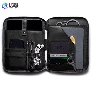 Custom Lederen Kindle Tas Met Pen Hoofdtelefoon Oplaadkabel Houder Paspoorthouder Organisator Notebook - Product Image 4