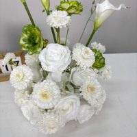 DKB 30cm Mini Flower Ball Weiß Künstliche Dahlia Rose und Calla Lily Mixed Flower Ball Herzstück für Hochzeits dekoration