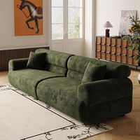 Canapé sectionnel rembourré de style crème français avec tissu en chenille pour petits salons - Design minimaliste moderne, nouveau modèle