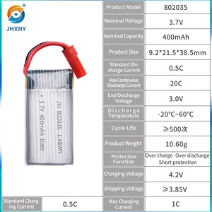 Hot Bán <span class=keywords><strong>Lithium</strong></span> Polymer Pin Lifepo4 Tế Bào 3.7V 682035 722035 802035 852035 <span class=keywords><strong>400Mah</strong></span> Cho Rc Bay Không Người Lái - Product Image 3