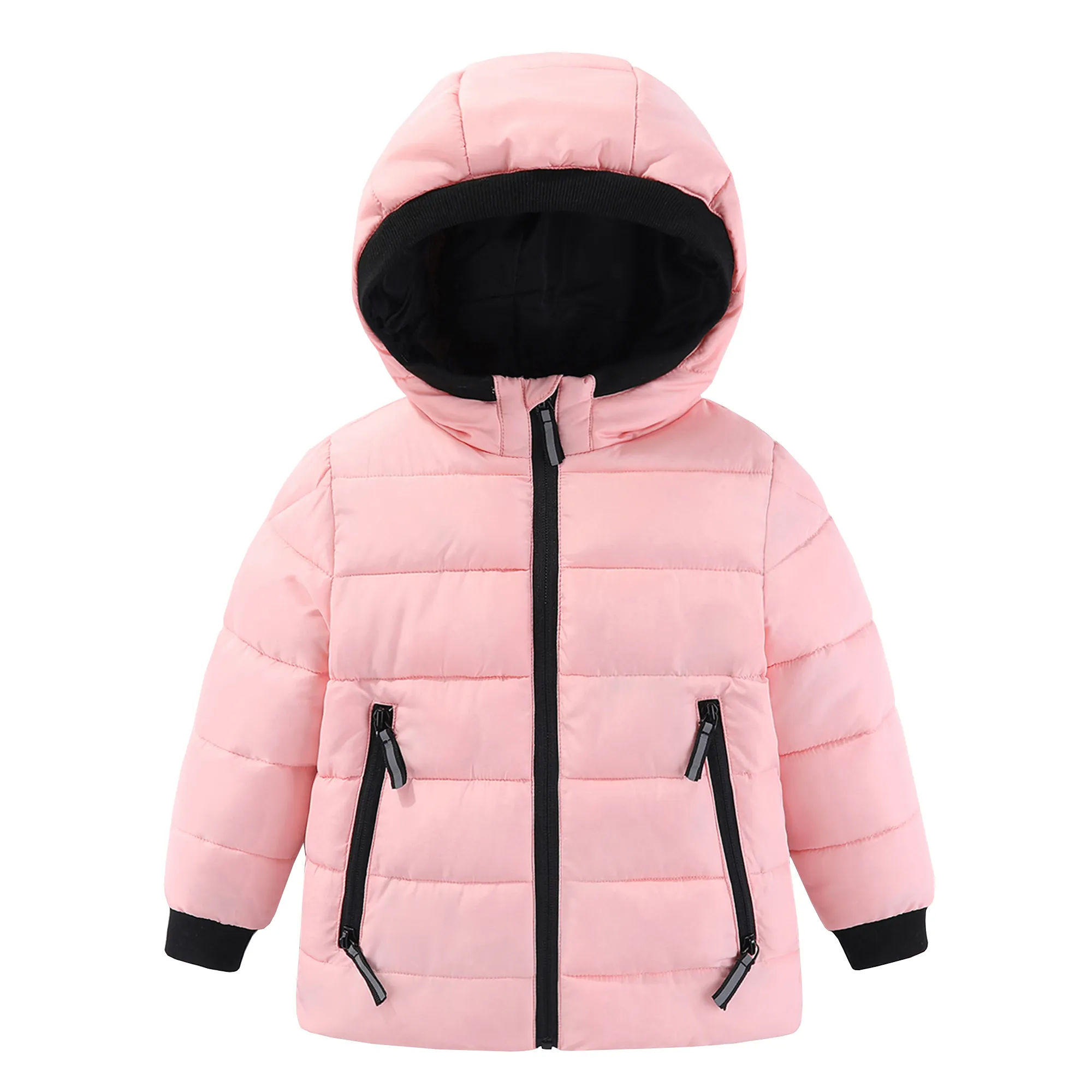 Jaket bulu musim dingin kustom tahan air dan bersirkulasi dengan penutup ritsleting mantel empuk untuk anak perempuan untuk kegiatan luar ruangan