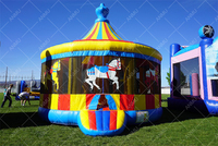 Maison de rebond de carrousel de jardin pour enfants, jouets de location de fête commerciale, maison de rebond gonflable