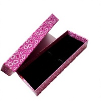 Boîte rigide recyclable personnalisée à double fente avec fermeture magnétique, imprimé cœur rose, mousse intérieure sécurisée pour pinces, pelliculage mat, impression offset