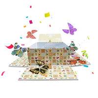 Boîte Cadeau Explosive Papillon Volant Motif Cœur - Jouets et Fleurs pour Célébrer les Femmes, les Hommes, les Meilleurs Amis, Maman, la Saint-Valentin