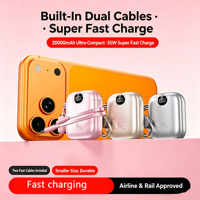 Nouvelle mini batterie externe électronique 20000 mAh, mince et portable, avec câble USB-C, Powerbanks 20000 mAh