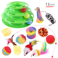 Ensemble de jouets interactifs pour chat avec tunnel pliable et pack varié de jouets à plumes pour l'exercice des chatons d'intérieur – Idéal comme cadeau
