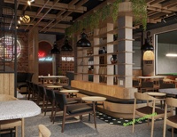 Concept d'intérieur de café en bois : Ensemble de mobilier personnalisé pour café, chaise de salle à manger, canapé, banquette pour café-restaurant