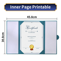 Carpeta de Cuero PU para Certificados, Cubierta Multicolor, Páginas Interiores Imprimibles, Portadocumentos para Premios, Uso en Oficina, Escuela y Graduación