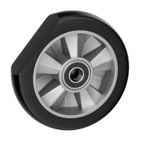 Roue pivotante en caoutchouc massif sans entretien, charge lourde, 3/4/5 pouces, noyau en aluminium, capacité 300 kg, avec frein, pour chariot de plateforme