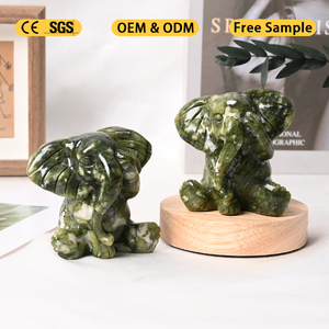 Nhà Máy Giá Tay Chạm Khắc ngọc mới khóc ít voi điêu khắc tinh thể động vật chạm khắc để trang trí - Product Image 3