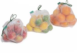 Huamaohengchun Reusable LDPE Mesh Produce <b>Bags</b> Heat <b>Seal</b> Washable Set 9 Premium <b>Bags</b> TRANSPARENT Lightweight Strong Shopping - Product Image 5