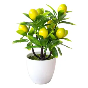 사용자 정의 디자인 저렴한 도매 실내 식물 냄비 인공 테이블 레몬 나무 냄비