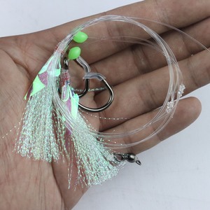 1/0 Naar 8/0 Zeevissen Glanzende Vis Huid Aas Sabiki Rigs 2 Stuks Haken Met Vat Draaibare Piin Geel Groen Rood Blauw - Product Image 4