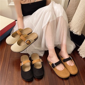 Estate nuova moda Joker Birken con fondo morbido pino d'acqua morbido Baotou mezze pantofole da casa indossano pantofole pigre temporaneamente senza punteggio - Product Image 1