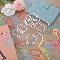 Matrices de découpe en métal, matrices d'embossage, cadre multi-formes avec ligne pointillée pour la création de cartes DIY, le scrapbooking, la décoration artisanale en papier