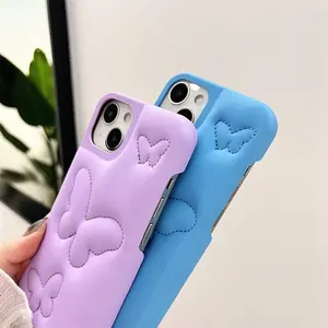 WOWCASE The Puffer Case Limited Edition Love Heart Cases for iPhone 13 Cute Luxury Down Soft Touch Jacket 3D Protective Cover