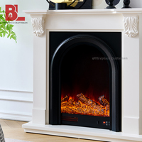 Insert de cheminée électrique réglable F-651SS 1000 1200 1500 2000mm avec flamme lumineuse, 220V, avec manteau en MDF blanc moderne