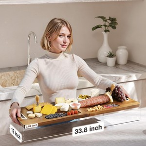 Wooden Foldable Serving <b>Tray</b> Extra <b>Large</b> Multi Functional For Hotel Coffee Tea Snacks - Product Image 4