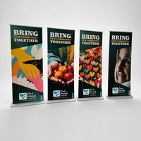 Support de bannière enroulable en PVC épaissi, présentoir détachable, simple ou double face, installation facile pour exposition et événement