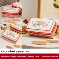 Boîte en carton ivoire personnalisée pour boulangerie, rouge, pour biscuits, vente en gros, logo personnalisé, recyclable, emballage cadeau alimentaire rectangulaire haut de gamme