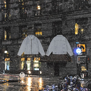 Veste Safari en Denim Bleu Clair TIDEEKU - Patchwork Japonais, Fine, Imperméable, Fermeture Éclair, Grandes Poches, Service OEM - Product Image 3