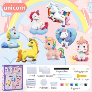 Artesanía para Niños, Mini Muñeca de Colorear Educativa, Dinosaurio Unicornio, Kit de Dibujo Creativo con Moldes de Yeso para Pintar - Product Image 2