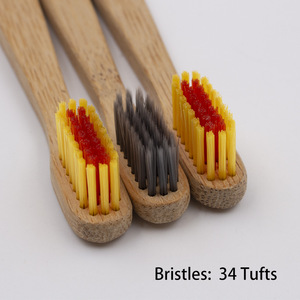 Cepillo de dientes de bambú para niños, mango de madera natural, cerdas suaves, ecológico, cepillo de dientes manual con embalaje en caja de papel. - Product Image 4