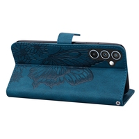 Étui portefeuille rétro en cuir avec motif papillon pour Samsung Galaxy A07 A17 A37 A57 A06 A16 A26 A36 A56 A15 A25 A35, avec fentes pour cartes et rabat