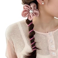 Nouveau haut de gamme en plastique fleur téléphone cordon cheveux cravate doux été atmosphère femmes queue de cheval bandeau cheveux tressage artefact