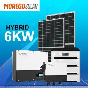 Moregosolarホームソーラーパワーシステム6KW10KW 12KWMPPTソーラーエネルギーシステムノルウェーソーラーパネルキットliバッテリーソーラー発電機