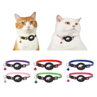 Collier pour animaux de compagnie compatible avec le support AirTag, collier en nylon réfléchissant pour chats et chiens, anti-perte, traceur GPS