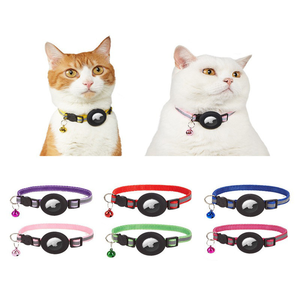 Collier pour animaux de compagnie avec support AIRTAG, collier en nylon réfléchissant pour chats et chiens, anti-perte, support en silicone pour Apple AirTag - Product Image 2