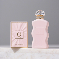 Peinture de qualité supérieure fantaisie plat recyclable 30ml 50ml 100ml bouteille de parfum en verre avec bouchon noir et boîte d'emballage personnalisée