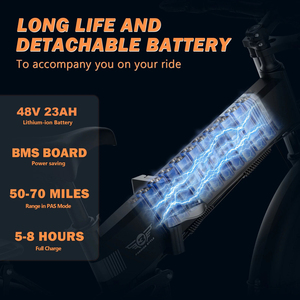 Bicicleta eléctrica plegable de montaña de 26 pulgadas con motor dual y logotipo personalizado, bicicleta eléctrica plegable con neumáticos gruesos para adultos. - Product Image 3