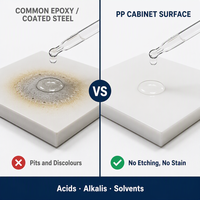 Hotte de laboratoire PP Wet Bench avec évier intégré, robinet et pistolet de pulvérisation pour le nettoyage d'acides de plaquettes de circuits intégrés - Fabricant