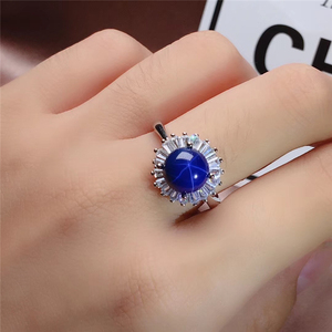Conjunto de Joyería de Plata de Ley 925 con Zafiro Azul Estrella de Alta Calidad - Product Image 5