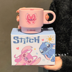 New arrivals 4-Piece Stitch gốm 300ml xếp chồng Mug Bộ quà tặng cho các cặp vợ chồng & gia đình kỳ nghỉ uống - Product Image 2