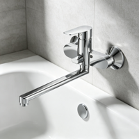 Robinet de baignoire au design minimaliste moderne avec corps en alliage de zinc et noyau en céramique, idéal pour les salles de bain d'hôtels et d'appartements