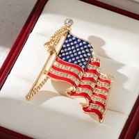 Épinglette tendance en alliage de zinc 3D, motif drapeau américain du Jour de l'Indépendance, nœud papillon et ancre, accessoire de mode populaire