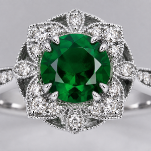 Anello Floreale Traforato con Gemme per Donne, Elegante Gioiello da Dito alla Moda - Product Image 5