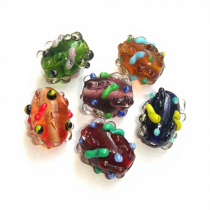 Colorful Lampwork Crystal Oval Glass <b>Beads</b> 12x18mm Mix <b>Color</b> | Decorative Handmade <b>Beads</b> Jewelry Making Bracelet Necklace Design - Product Image 1
