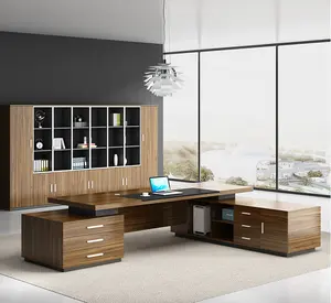 2.4 m office desk luxury CEO MDF boss table design office executive desk wood desk office organizer