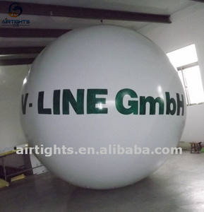 บอลลูนพีวีซีร้อนบ้าแขวนหรือบินสีเหลืองก๊าซฮีเลียมทรงกลมพองด้วยการพิมพ์โลโก้ - Product Image 2