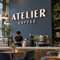 Lettres 3D en métal personnalisées avec logo d'entreprise, éclairage frontal LED néon, contrôle Bluetooth, en acier inoxydable, pour intérieur, IP65, sans MOQ, pour magasins