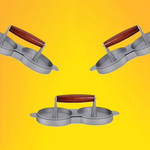 Prensa de hamburguesas antiadherente de doble rejilla, molde para parrilla de carne, herramienta de prensado de Pie de carne - Product Image 6