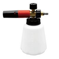 Pistolet de lavage de voiture haute pression en acier avec réservoir de mousse rotatif à interface entièrement en cuivre de 1L, nouveaux accessoires d'équipement de nettoyage en plastique