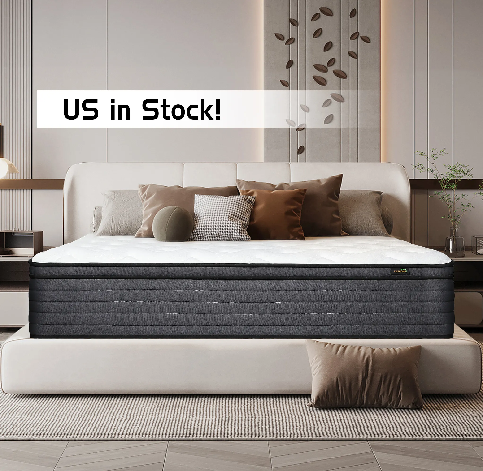 Usa La & Nj Magazijn Op Voorraad! Strakke Topzakveren Matras Hybride Matrassen Twin Matras