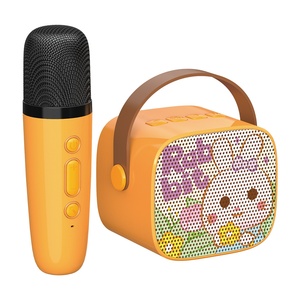 Mini microphone pour enfants avec système audio intégré, machine de karaoké pour bébé, écho, fonctionne sur piles, ensemble de 2 pièces - Product Image 2